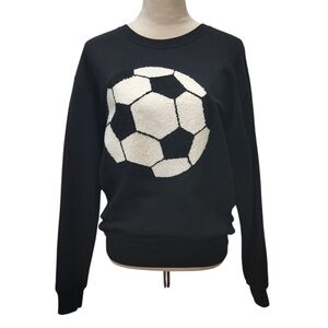 Judith March Soccer Mom Ball Sweatshirt Sweater Size Small Black White